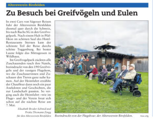 zu Besuch bei Greifvögeln und Eulen